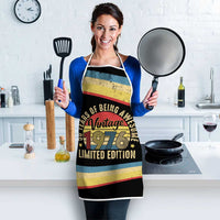 Vintage 1976 Birthday Celebration Apron 50th Birthday for Him - Retro Distressed Stripe Pattern