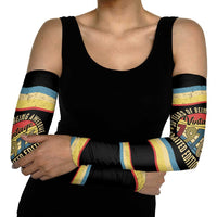 Vintage 1976 Birthday Celebration Arm Sleeves 50th Birthday for Him - Retro Distressed Stripe Pattern