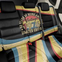 Vintage 1976 Birthday Celebration Back Car Seat Cover 50th Birthday for Him - Retro Distressed Stripe Pattern