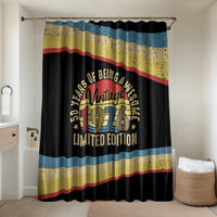 Vintage 1976 Birthday Celebration Bathroom Set 50th Birthday for Him - Retro Distressed Stripe Pattern