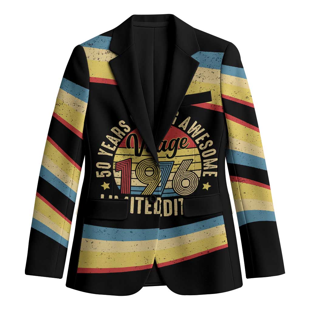 Vintage 1976 Birthday Celebration Blazer 50th Birthday for Him - Retro Distressed Stripe Pattern