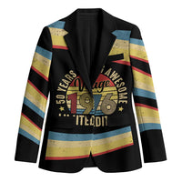Vintage 1976 Birthday Celebration Blazer 50th Birthday for Him - Retro Distressed Stripe Pattern