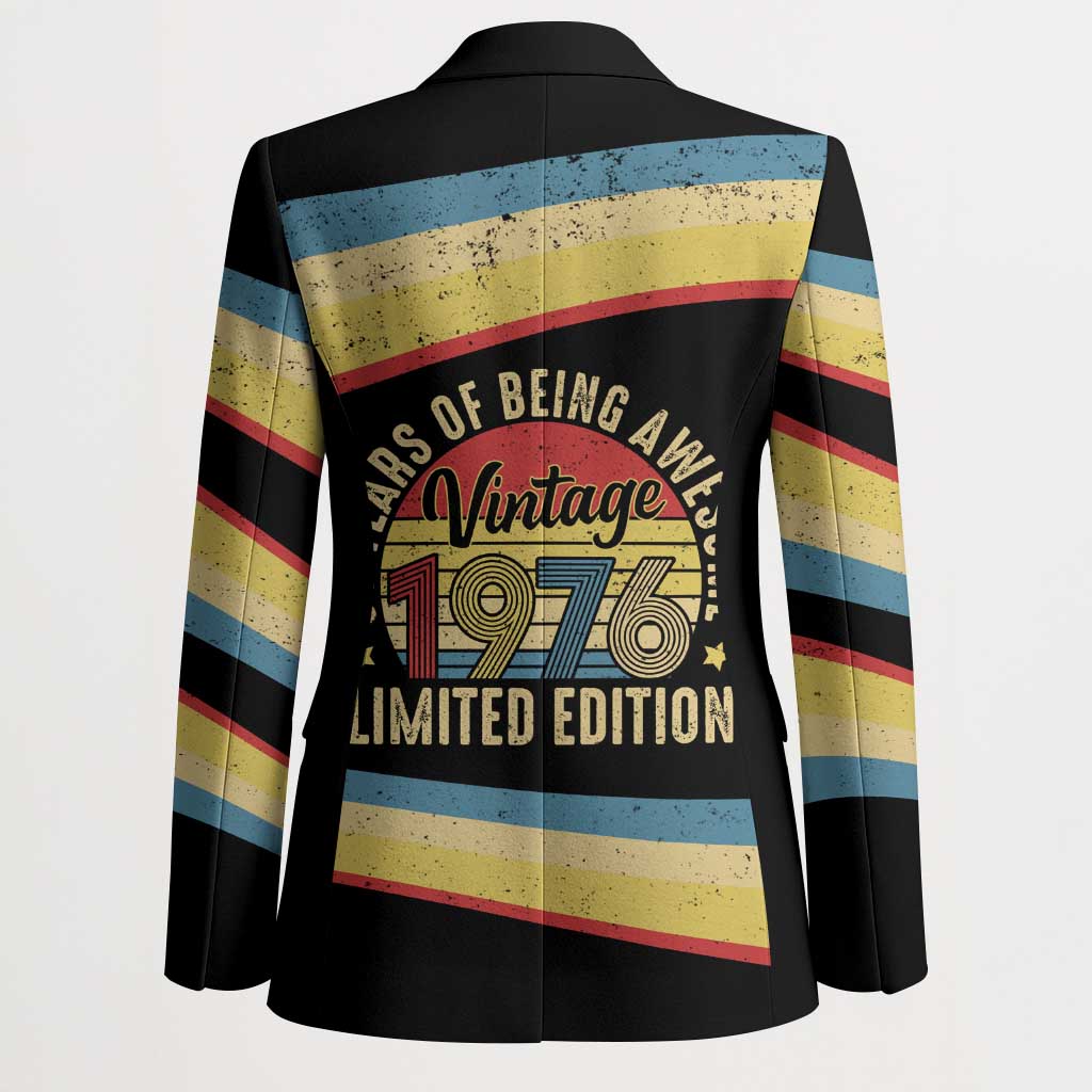 Vintage 1976 Birthday Celebration Blazer 50th Birthday for Him - Retro Distressed Stripe Pattern