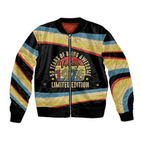 Vintage 1976 Birthday Celebration Bomber Jacket 50th Birthday for Him - Retro Distressed Stripe Pattern