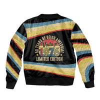 Vintage 1976 Birthday Celebration Bomber Jacket 50th Birthday for Him - Retro Distressed Stripe Pattern