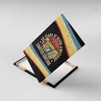 Vintage 1976 Birthday Celebration Canvas Wall Art 50th Birthday for Him - Retro Distressed Stripe Pattern