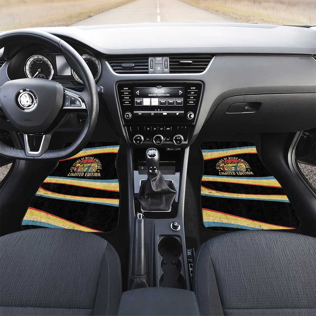 Vintage 1976 Birthday Celebration Car Mats 50th Birthday for Him - Retro Distressed Stripe Pattern
