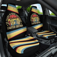 Vintage 1976 Birthday Celebration Car Seat Cover 50th Birthday for Him - Retro Distressed Stripe Pattern