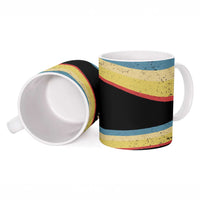 Vintage 1976 Birthday Celebration Ceramic Mug 50th Birthday for Him - Retro Distressed Stripe Pattern