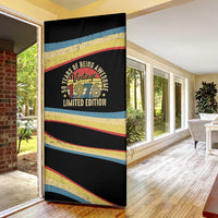 Vintage 1976 Birthday Celebration Door Cover 50th Birthday for Him - Retro Distressed Stripe Pattern