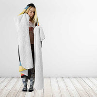 Vintage 1976 Birthday Celebration Hooded Blanket 50th Birthday for Him - Retro Distressed Stripe Pattern