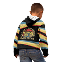 Vintage 1976 Birthday Celebration Kid Hoodie 50th Birthday for Him - Retro Distressed Stripe Pattern