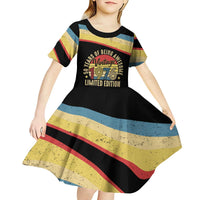 Vintage 1976 Birthday Celebration Kid Short Sleeve Dress 50th Birthday for Him - Retro Distressed Stripe Pattern