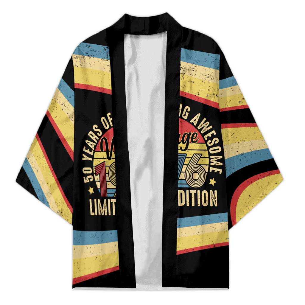 Vintage 1976 Birthday Celebration Kimono 50th Birthday for Him - Retro Distressed Stripe Pattern