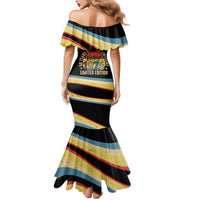 Vintage 1976 Birthday Celebration Mermaid Dress 50th Birthday for Him - Retro Distressed Stripe Pattern