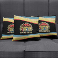 Vintage 1976 Birthday Celebration Pillow Cover 50th Birthday for Him - Retro Distressed Stripe Pattern