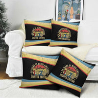 Vintage 1976 Birthday Celebration Pillow Cover 50th Birthday for Him - Retro Distressed Stripe Pattern