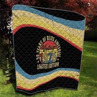 Vintage 1976 Birthday Celebration Quilt 50th Birthday for Him - Retro Distressed Stripe Pattern