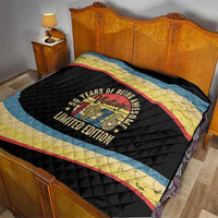 Vintage 1976 Birthday Celebration Quilt 50th Birthday for Him - Retro Distressed Stripe Pattern