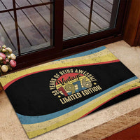 Vintage 1976 Birthday Celebration Rubber Doormat 50th Birthday for Him - Retro Distressed Stripe Pattern