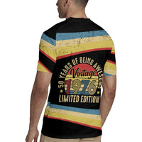 Vintage 1976 Birthday Celebration Rugby Jersey 50th Birthday for Him - Retro Distressed Stripe Pattern