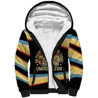 Vintage 1976 Birthday Celebration Sherpa Hoodie 50th Birthday for Him - Retro Distressed Stripe Pattern