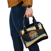 Vintage 1976 Birthday Celebration Shoulder Handbag 50th Birthday for Him - Retro Distressed Stripe Pattern