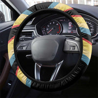 Vintage 1976 Birthday Celebration Steering Wheel Cover 50th Birthday for Him - Retro Distressed Stripe Pattern