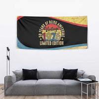 Vintage 1976 Birthday Celebration Tapestry 50th Birthday for Him - Retro Distressed Stripe Pattern