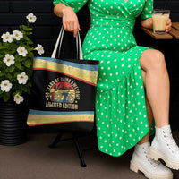 Vintage 1976 Birthday Celebration Tote Bag 50th Birthday for Him - Retro Distressed Stripe Pattern