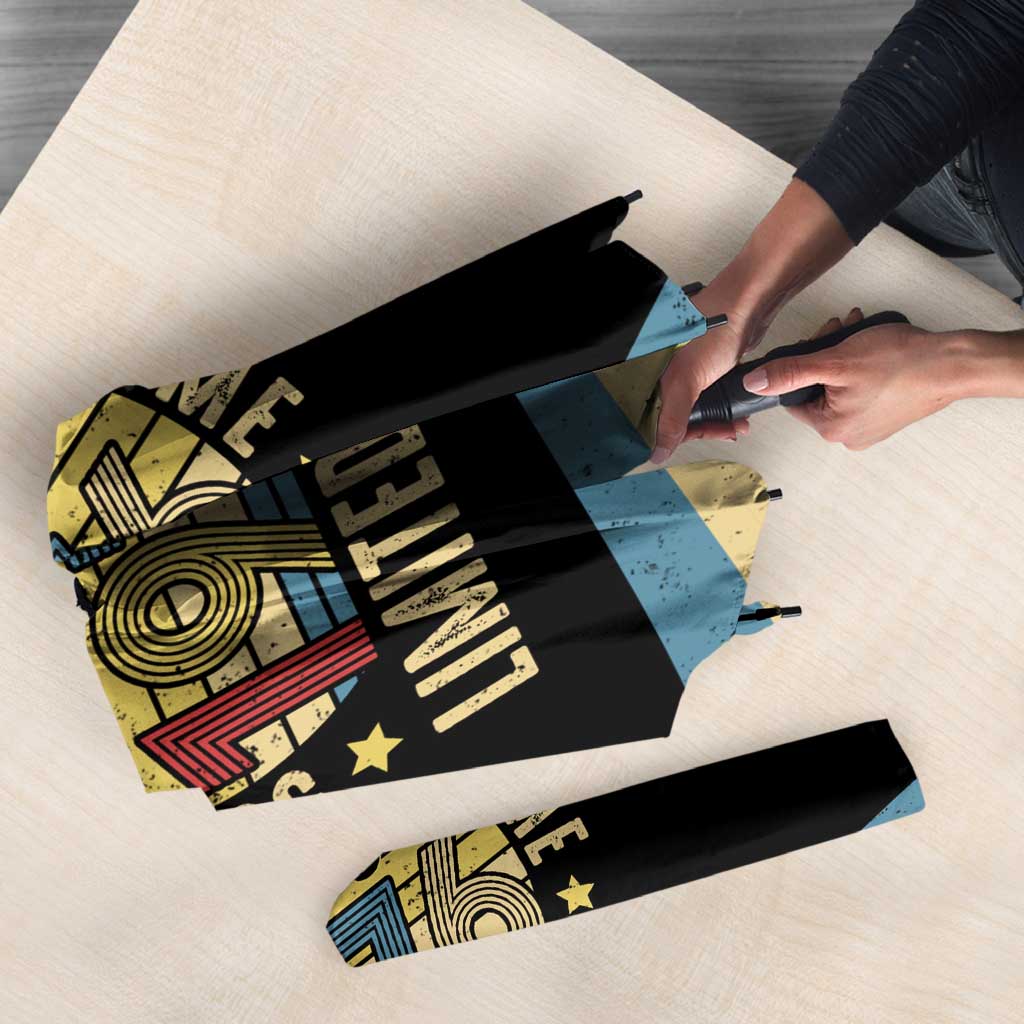 Vintage 1976 Birthday Celebration Umbrella 50th Birthday for Him - Retro Distressed Stripe Pattern