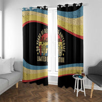 Vintage 1976 Birthday Celebration Window Curtain 50th Birthday for Him - Retro Distressed Stripe Pattern