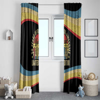 Vintage 1976 Birthday Celebration Window Curtain 50th Birthday for Him - Retro Distressed Stripe Pattern