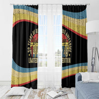 Vintage 1976 Birthday Celebration Window Curtain 50th Birthday for Him - Retro Distressed Stripe Pattern
