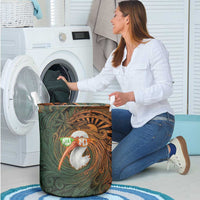 Vintage American White Ibis Laundry Basket Miami Sunglasses Artistic Tribal Wave Pattern