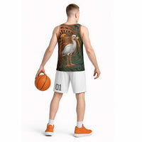 Vintage American White Ibis Basketball Jersey Miami Sunglasses Artistic Tribal Wave Pattern