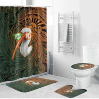 Vintage American White Ibis Bathroom Set Miami Sunglasses Artistic Tribal Wave Pattern
