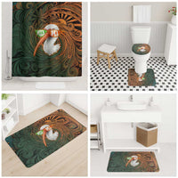 Vintage American White Ibis Bathroom Set Miami Sunglasses Artistic Tribal Wave Pattern