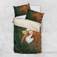 Vintage American White Ibis Bedding Set Miami Sunglasses Artistic Tribal Wave Pattern
