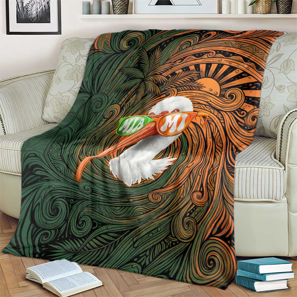 Vintage American White Ibis Blanket Miami Sunglasses Artistic Tribal Wave Pattern