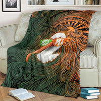 Vintage American White Ibis Blanket Miami Sunglasses Artistic Tribal Wave Pattern