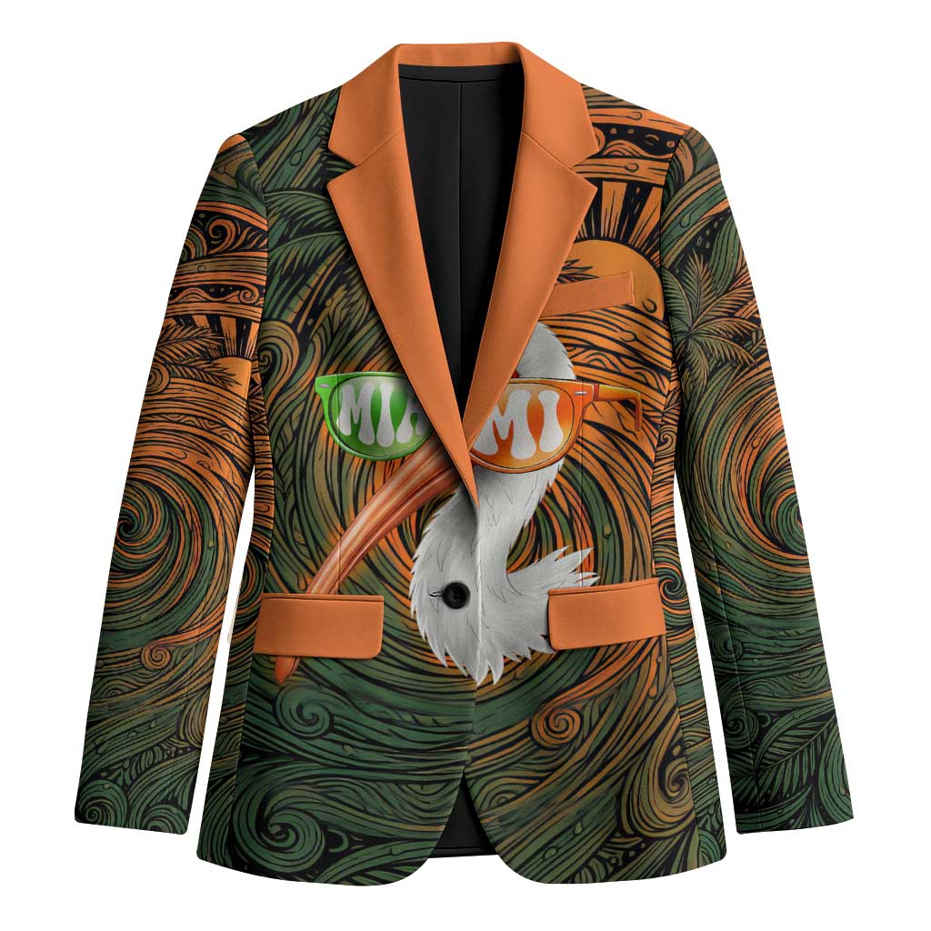 Vintage American White Ibis Blazer Miami Sunglasses Artistic Tribal Wave Pattern