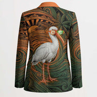 Vintage American White Ibis Blazer Miami Sunglasses Artistic Tribal Wave Pattern