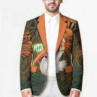 Vintage American White Ibis Blazer Miami Sunglasses Artistic Tribal Wave Pattern
