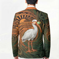 Vintage American White Ibis Blazer Miami Sunglasses Artistic Tribal Wave Pattern