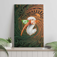 Vintage American White Ibis Canvas Wall Art Miami Sunglasses Artistic Tribal Wave Pattern