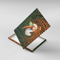 Vintage American White Ibis Canvas Wall Art Miami Sunglasses Artistic Tribal Wave Pattern