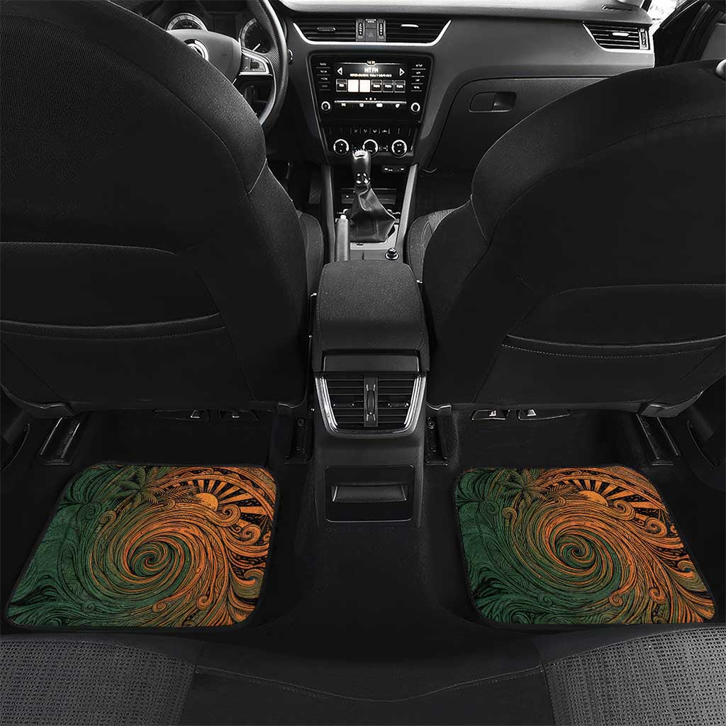 Vintage American White Ibis Car Mats Miami Sunglasses Artistic Tribal Wave Pattern