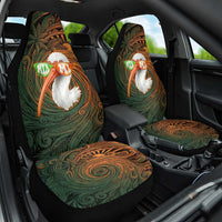 Vintage American White Ibis Car Seat Cover Miami Sunglasses Artistic Tribal Wave Pattern