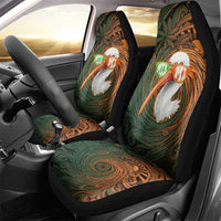 Vintage American White Ibis Car Seat Cover Miami Sunglasses Artistic Tribal Wave Pattern